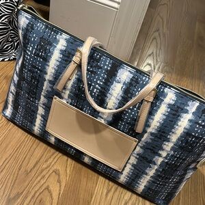 Blue and Tan Patterned Women's Bag